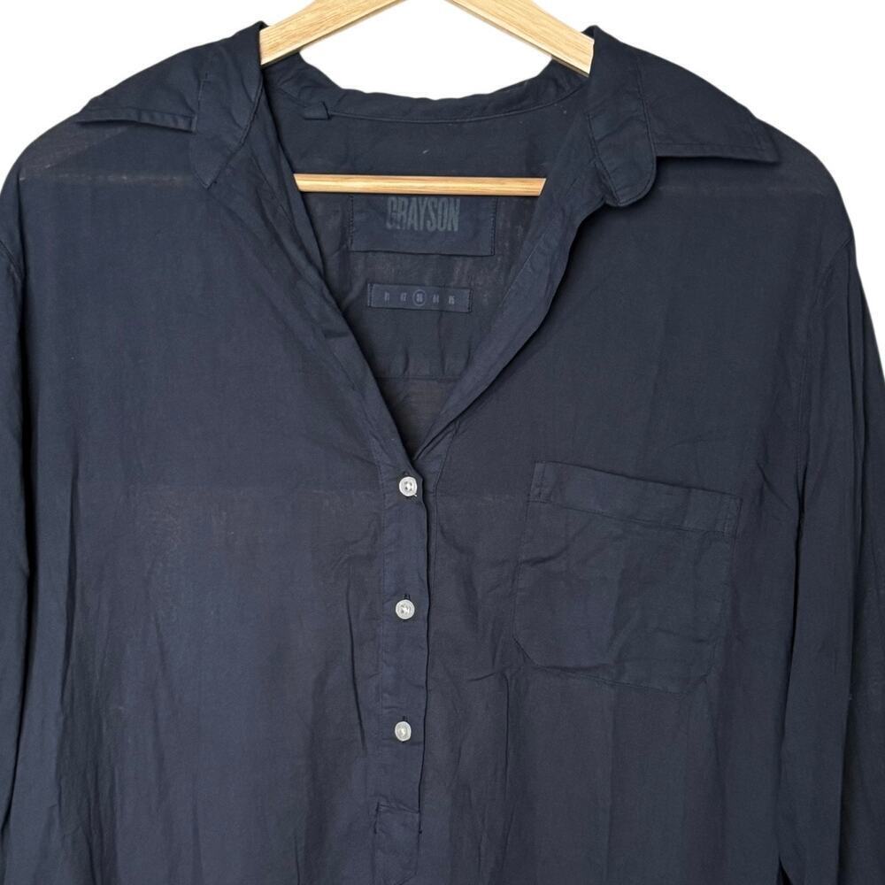 Grayson The Changemaker Cotton Oversized Relaxed Fit Dress in Navy Blue Size M - Picture 3 of 9